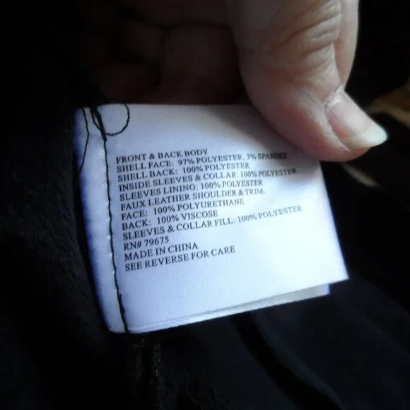 Michael Kors Black Belted Quilted Pea Coat Size PXS - Picture 16 of 16